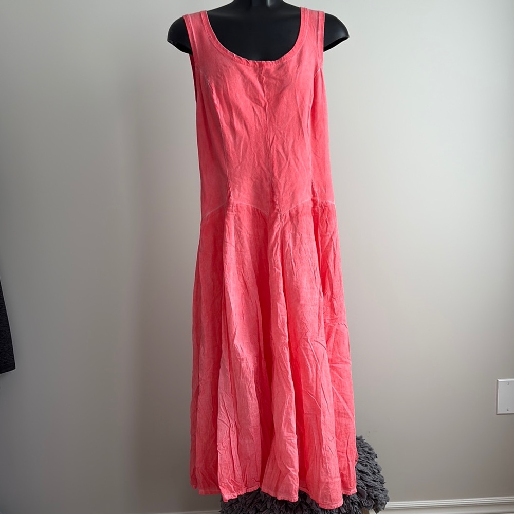 Elegant Coral Midi Dress